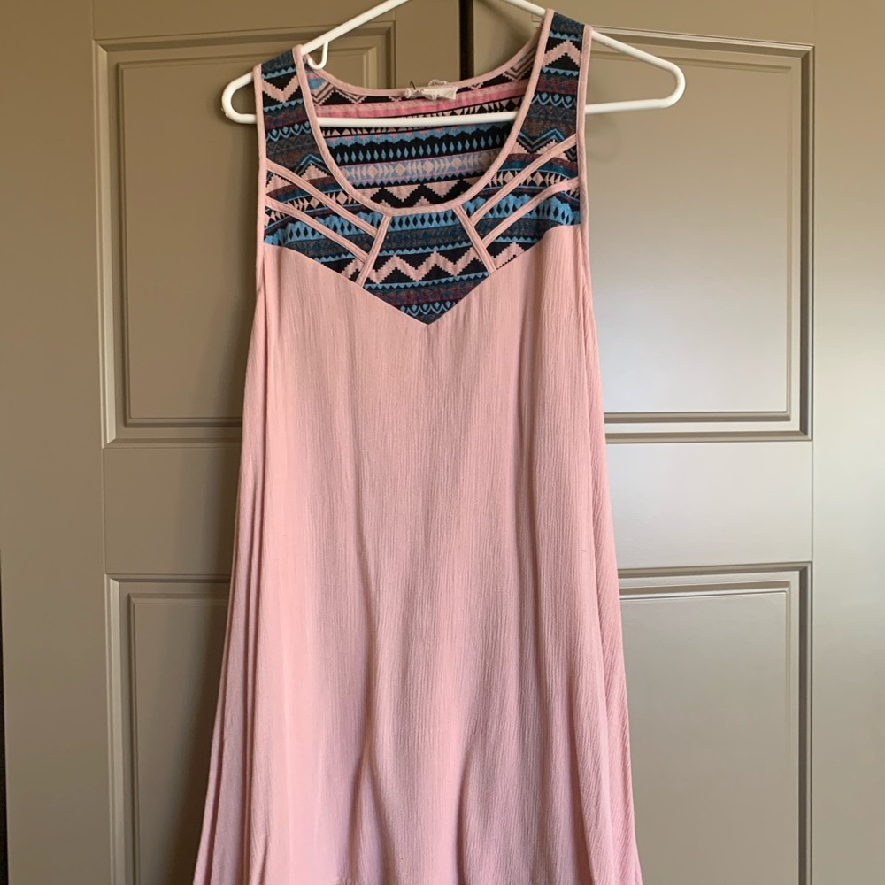 Pink Aztec Collar Dress